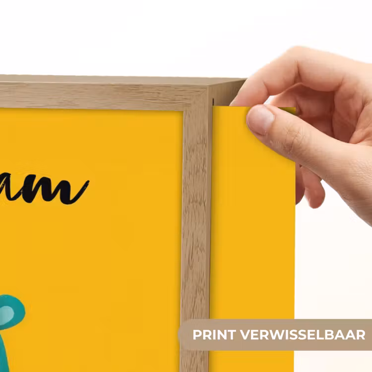 Nijlpaard - Vogels - Groen - Geel Light Box met batterij (Wandlamp kind) middel -USP_websiteprintNL