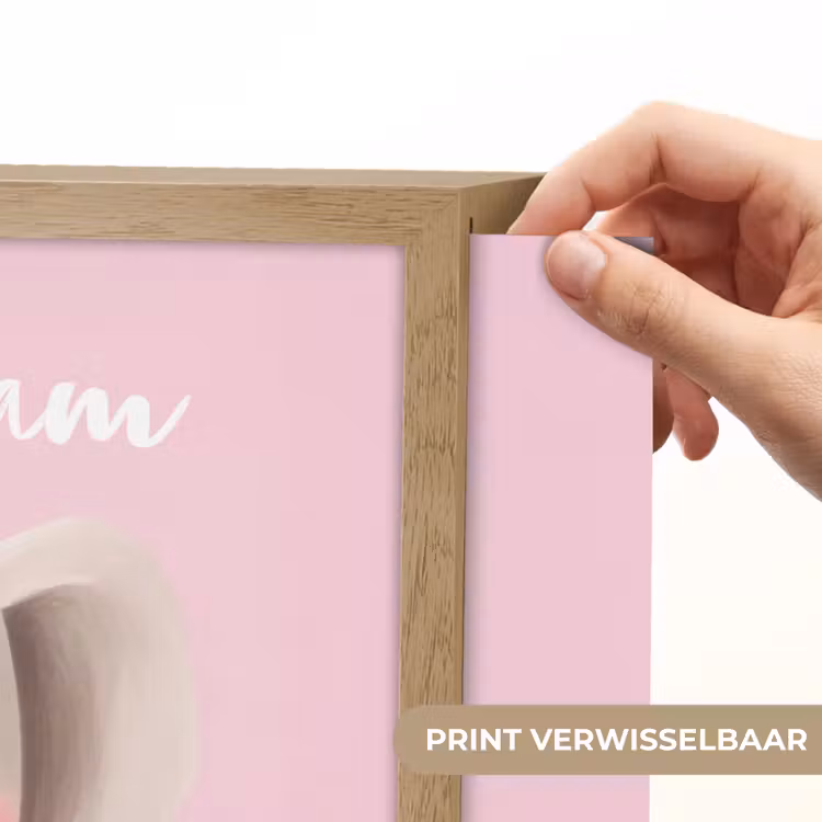 Olifant - Baby - Roze - Cartoon Light Box met batterij (Wandlamp kind) middel -USP_websiteprintNL