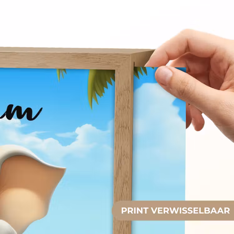 Olifant - Strand - Dieren - Meisjes - Kind Light Box met batterij (Wandlamp kind) middel -USP_websiteprintNL
