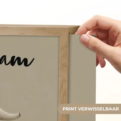 Olifant - Witte bloemen - Kindvriendelijk Light Box met batterij (Wandlamp kind) middel -USP_websiteprintNL