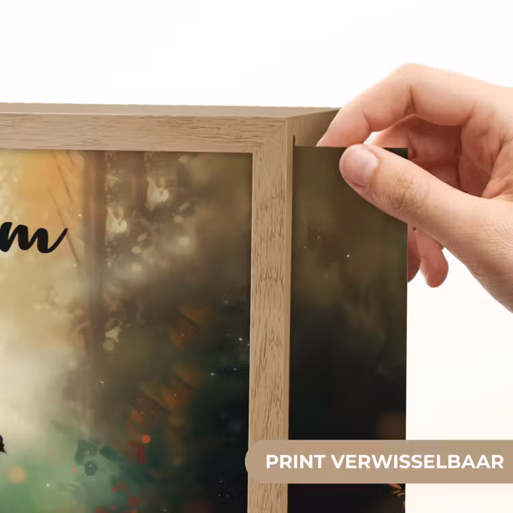 Paard - Bloemen - Natuur - Dieren - Bos - Oranje Light Box met batterij (Wandlamp kind) middel -USP_websiteprintNL