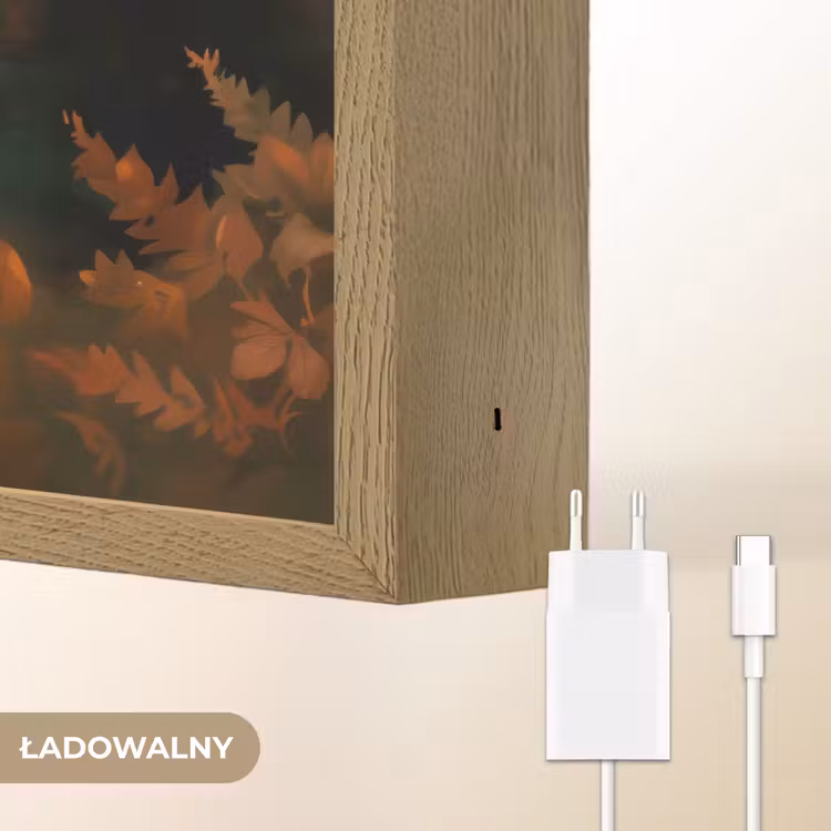 Paard - Bloemen - Natuur - Dieren - Bos - Oranje Light Box met batterij (Wandlamp kind) middel -USP_websiteoplaadbaarNL