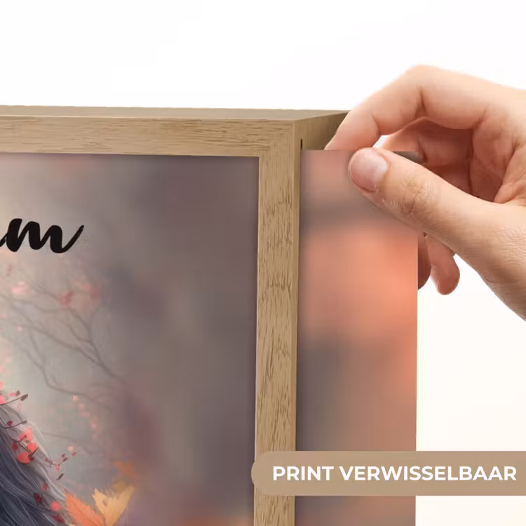 Paard - Bloemen - Natuur - Paars - Dieren Light Box met batterij (Wandlamp kind) middel -USP_websiteprintNL