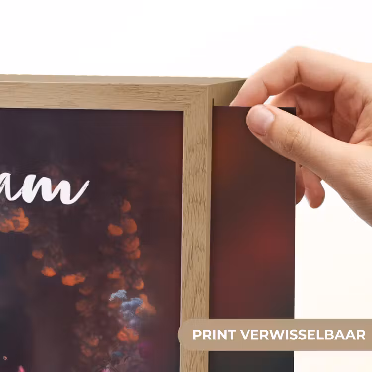 Paard - Bloemen - Paars - Oranje - Dieren Light Box met batterij (Wandlamp kind) middel -USP_websiteprintNL