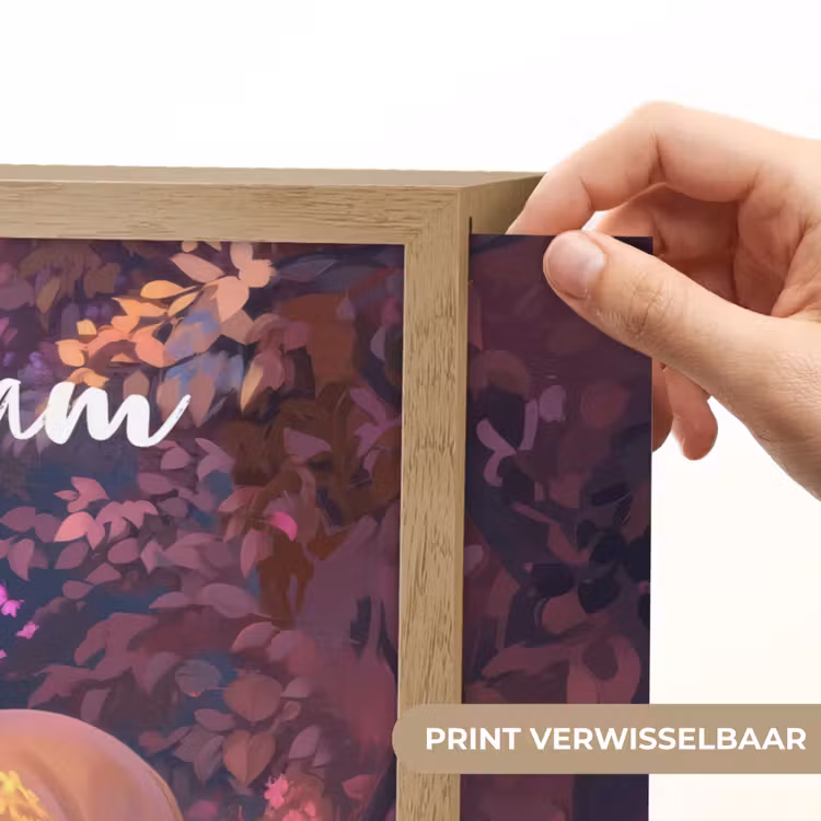 Paard - Bloemen - Paars - Vlinder Light Box met batterij (Wandlamp kind) middel -USP_websiteprintNL