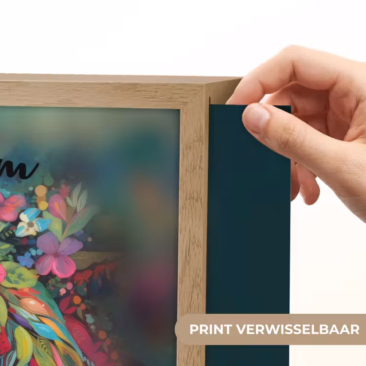 Paard - Bloemen - Schilderij - Natuur - Verf Light Box met batterij (Wandlamp kind) middel -USP_websiteprintNL