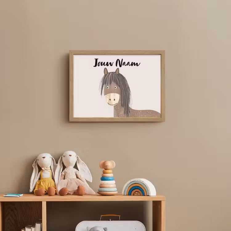 Paard - Dier - Pastel kleuren - Paarden Light Box met batterij (Wandlamp kind) middel -sfeer2_kind