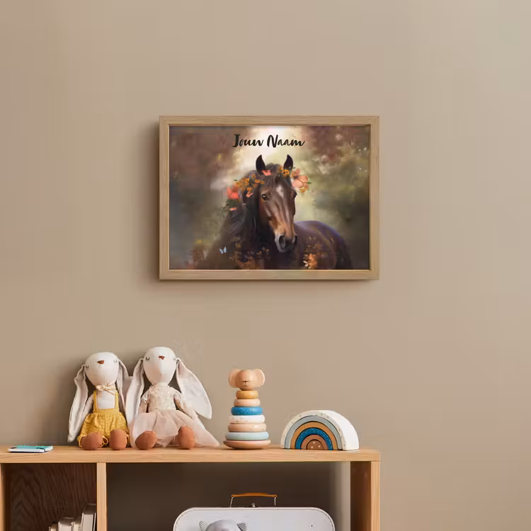 Paard - Dieren - Bloemen - Bos - Vlinder Light Box met batterij (Wandlamp kind) middel -sfeer2_kind