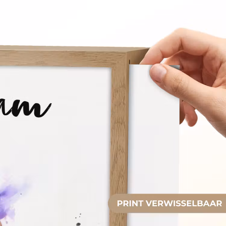 Paard - Dieren - Meisjes - Paars - Bruin Light Box met batterij (Wandlamp kind) middel -USP_websiteprintNL
