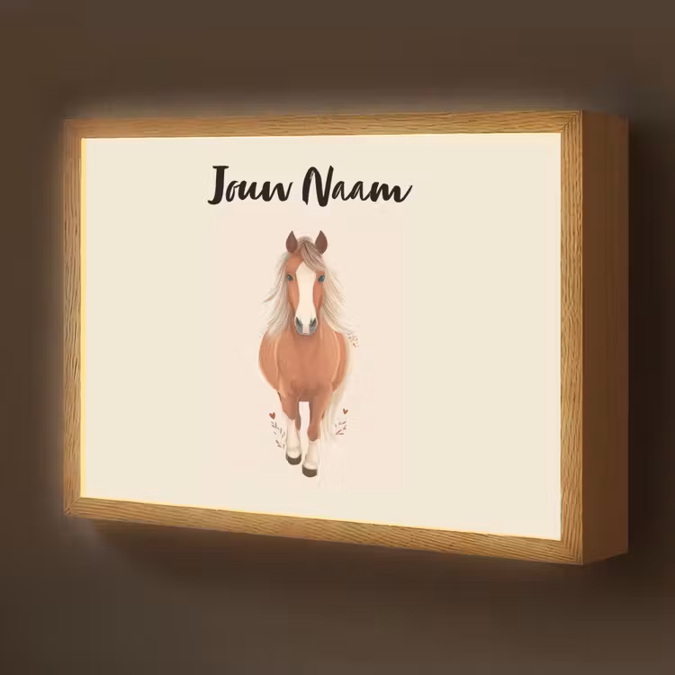 Paard - Galop - Bruin Light Box met batterij (Wandlamp kind) middel -z3d_website