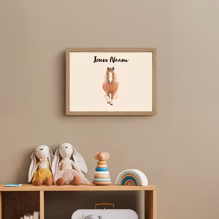 Paard - Galop - Bruin Light Box met batterij (Wandlamp kind) middel -sfeer2_kind