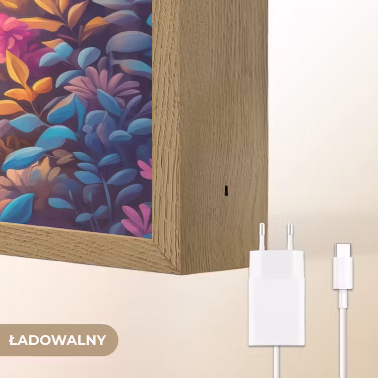 Paard - Hert - Sprookjesbos - Paars Light Box met batterij (Wandlamp kind) middel -USP_websiteoplaadbaarNL