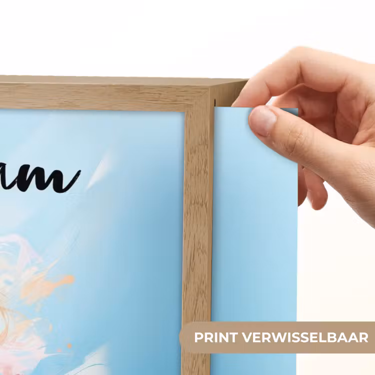 Paard - Meisjes - Blauw - Roze Light Box met batterij (Wandlamp kind) middel -USP_websiteprintNL
