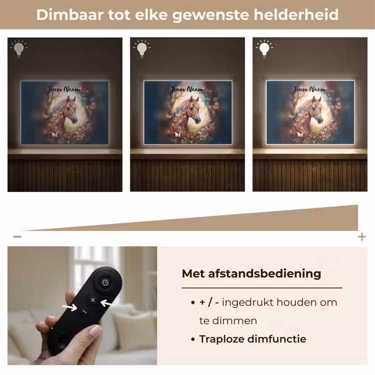 Paard - Natuur - Bloemen - Vlinders - Bos Light Box met batterij (Wandlamp kind) middel -USP_dimbaarNL