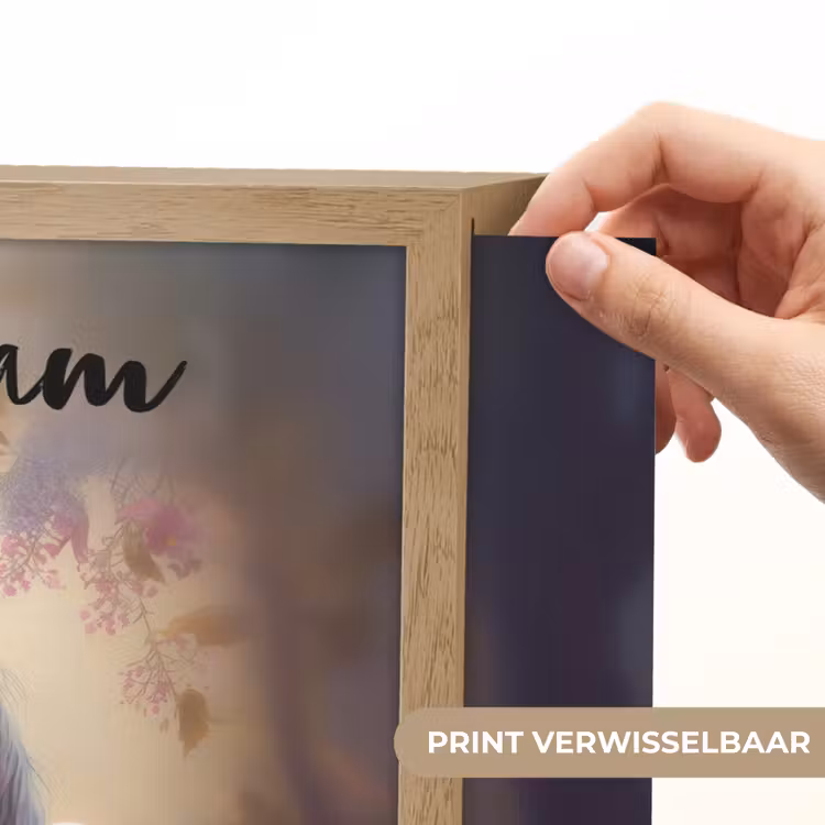 Paard - Natuur - Dieren - Bloemen - Paars Light Box met batterij (Wandlamp kind) middel -USP_websiteprintNL