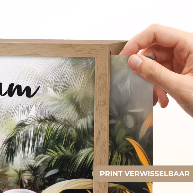 Paard - Wit - Bos - Bloemen - Planten Light Box met batterij (Wandlamp kind) middel -USP_websiteprintNL