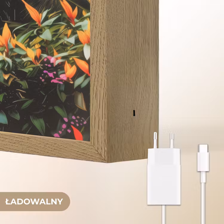 Paard - Wit - Bos - Bloemen - Planten Light Box met batterij (Wandlamp kind) middel -USP_websiteoplaadbaarNL