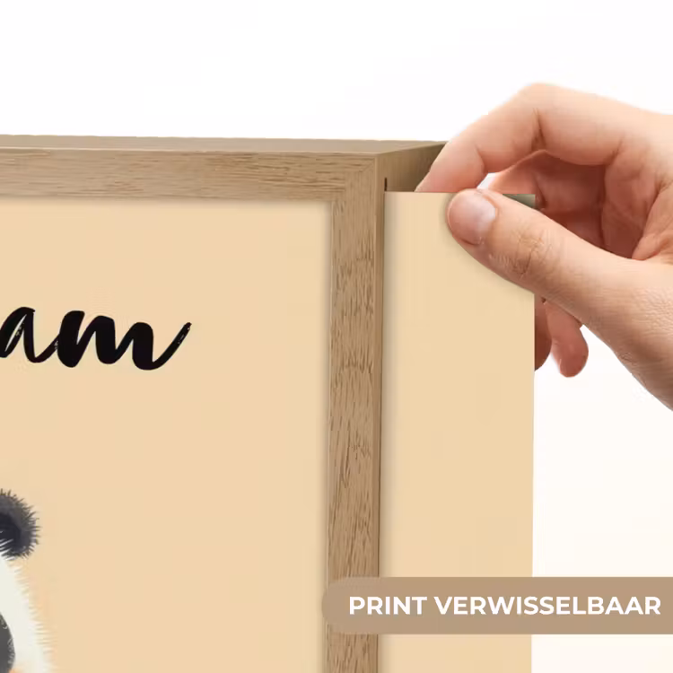 Panda - Beige - Minimalistisch Light Box met batterij (Wandlamp kind) middel -USP_websiteprintNL