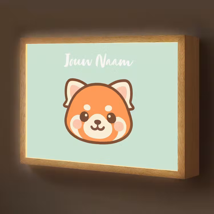 Panda - Groen - Cartoon Light Box met batterij (Wandlamp kind) middel -z3d_website