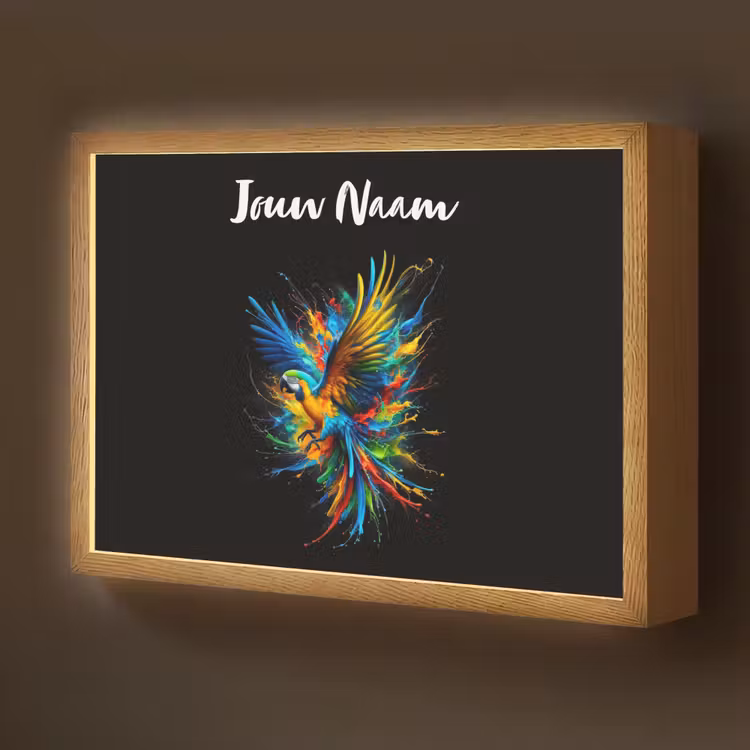 Papegaai - Vogel - Dier - Kleurrijk - Verf Light Box met batterij (Wandlamp kind) middel -z3d_website