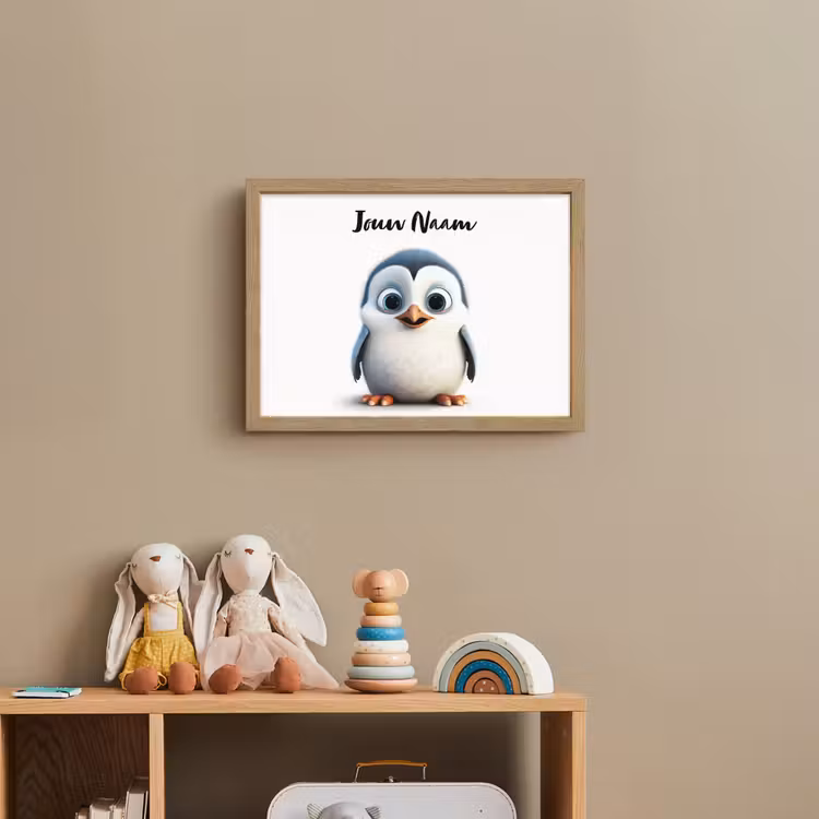 Pinguïn - Dieren - Meisjes - Kind - Jongens Light Box met batterij (Wandlamp kind) middel -sfeer2_kind
