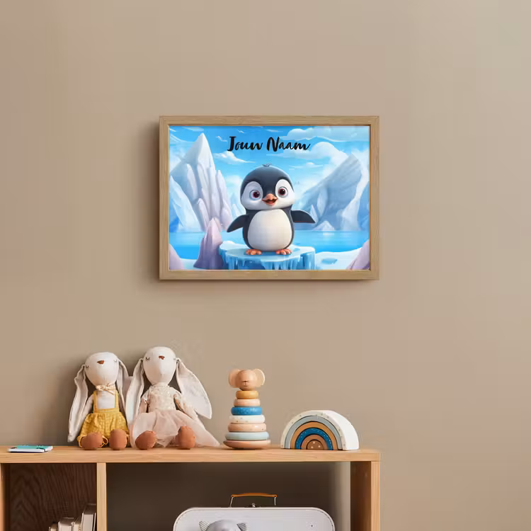 Pinguïn - Meisjes - Pooldieren - Kinderen Light Box met batterij (Wandlamp kind) middel -sfeer2_kind