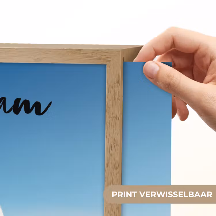 Pinguïn - Sneeuw - Landschap - Wit Light Box met batterij (Wandlamp kind) middel -USP_websiteprintNL