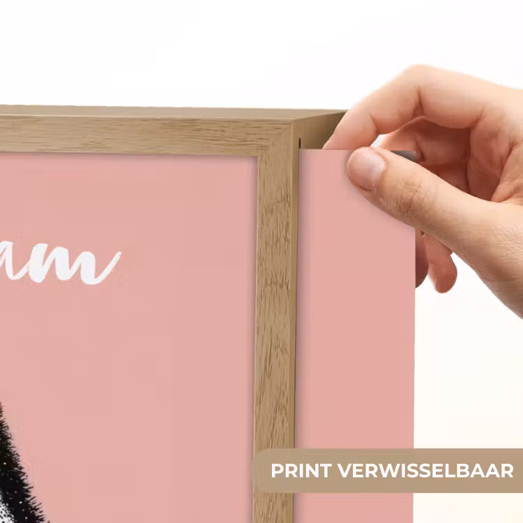 Pinguïn - Stippen - Minimalistisch - Roze Light Box met batterij (Wandlamp kind) middel -USP_websiteprintNL