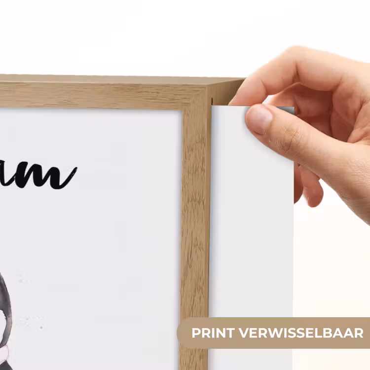 Pinguïn - Strikje - Roze - Dier Light Box met batterij (Wandlamp kind) middel -USP_websiteprintNL