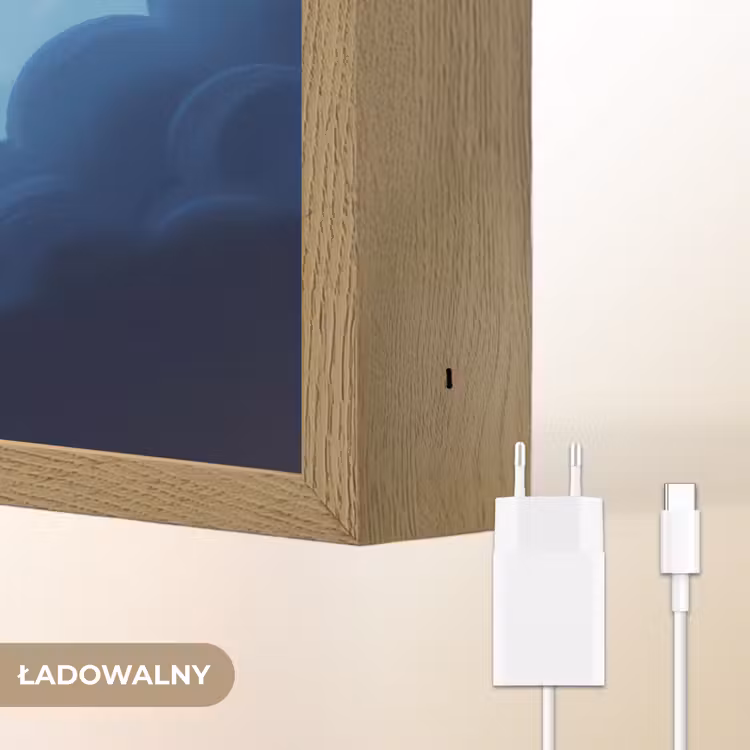 Planeet - Wolken - Sterren - Blauw Light Box met batterij (Wandlamp kind) middel -USP_websiteoplaadbaarNL