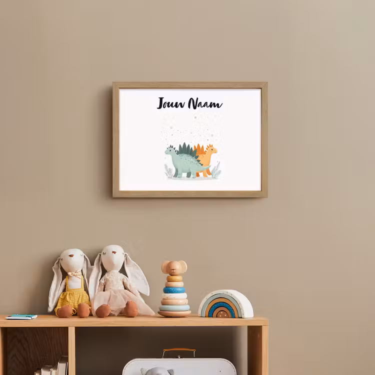Planten - Sterren - Dinosaurussen - Oranje Light Box met batterij (Wandlamp kind) middel -sfeer2_kind