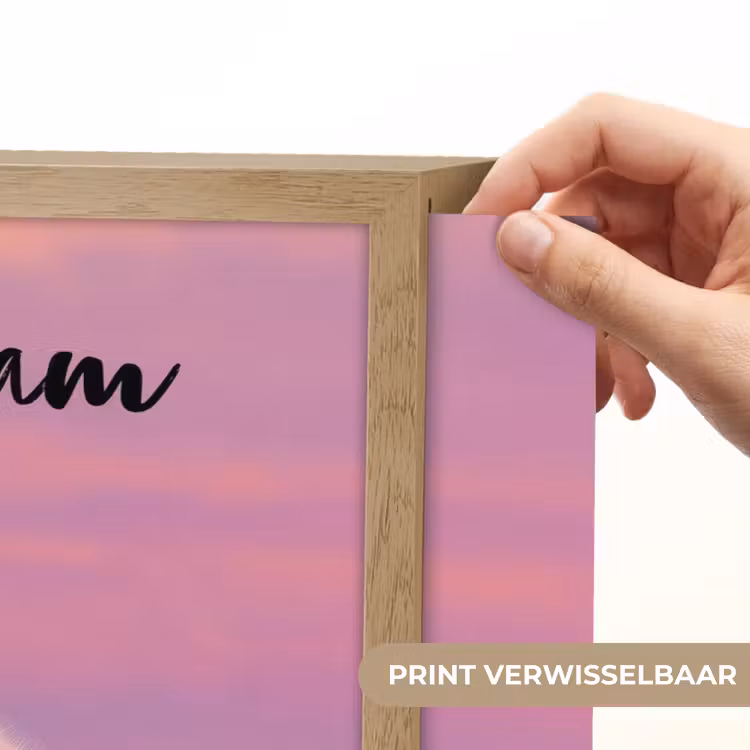 Poolvos - Sneeuw - Roze Light Box met batterij (Wandlamp kind) middel -USP_websiteprintNL
