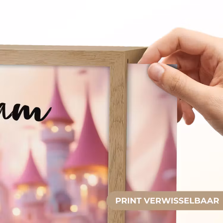 Prinses - Roze - Kasteel Light Box met batterij (Wandlamp kind) middel -USP_websiteprintNL