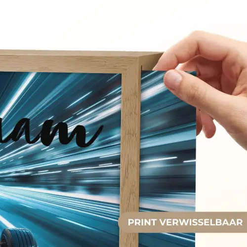 Race - Auto - Formule 1 - Jongens - Blauw Light Box met batterij (Wandlamp kind) middel -USP_websiteprintNL