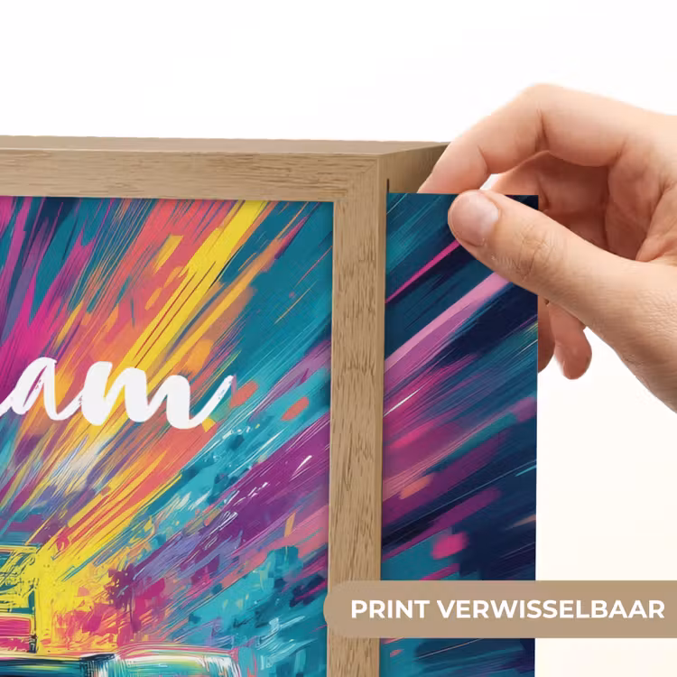 Raceauto - Abstract - Strepen - Blauw Light Box met batterij (Wandlamp kind) middel -USP_websiteprintNL
