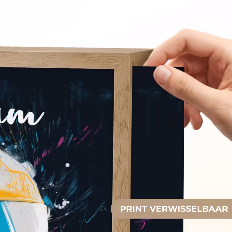 Racehelm - Abstract - Verf - Kleurrijk Light Box met batterij (Wandlamp kind) middel -USP_websiteprintNL
