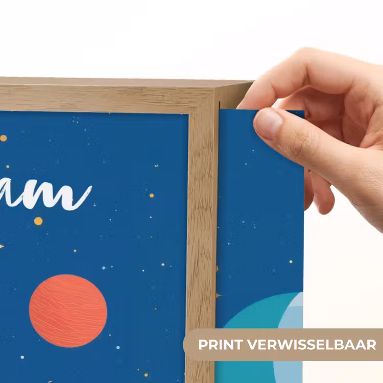 Raket - Planeten - Ruimte Light Box met batterij (Wandlamp kind) middel -USP_websiteprintNL
