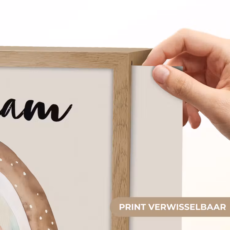 Regenboog - Bohemian - Boho - Pastel kleuren Light Box met batterij (Wandlamp kind) middel -USP_websiteprintNL