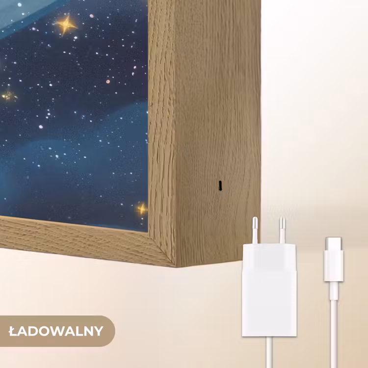 Regenboog - Sterrenhemel - Kleurrijk Light Box met batterij (Wandlamp kind) middel -USP_websiteoplaadbaarNL