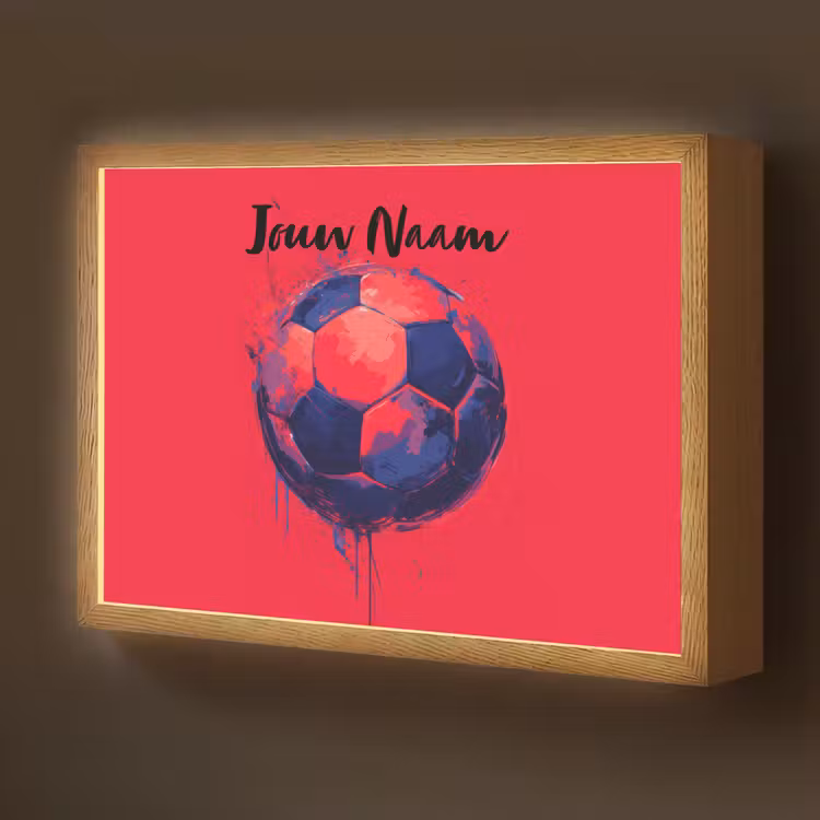 Rood - Voetbal - Abstract - Verfspatten Light Box met batterij (Wandlamp kind) middel -z3d_website