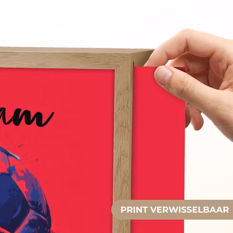 Rood - Voetbal - Abstract - Verfspatten Light Box met batterij (Wandlamp kind) middel -USP_websiteprintNL