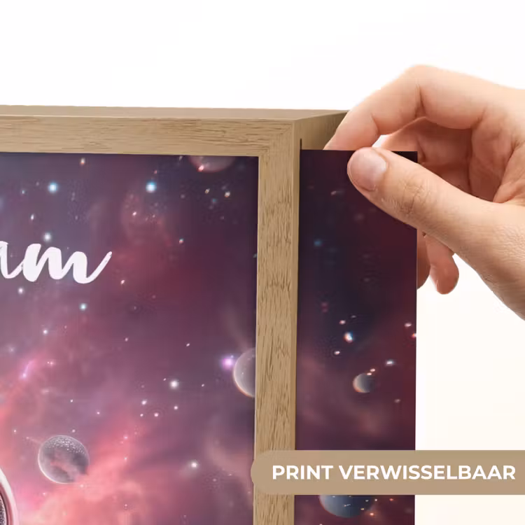 Roze - Alien - Planeten - Ruimte Light Box met batterij (Wandlamp kind) middel -USP_websiteprintNL