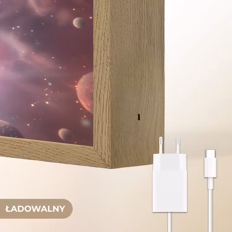Roze - Alien - Planeten - Ruimte Light Box met batterij (Wandlamp kind) middel -USP_websiteoplaadbaarNL