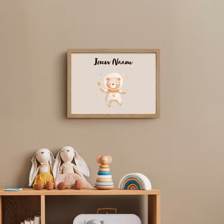 Ruimte - Sterren - Beige - Beer Light Box met batterij (Wandlamp kind) middel -sfeer2_kind
