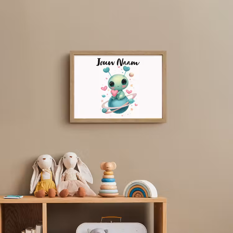 Ruimte - Wezen - Hartjes - Planeet Light Box met batterij (Wandlamp kind) middel -sfeer2_kind