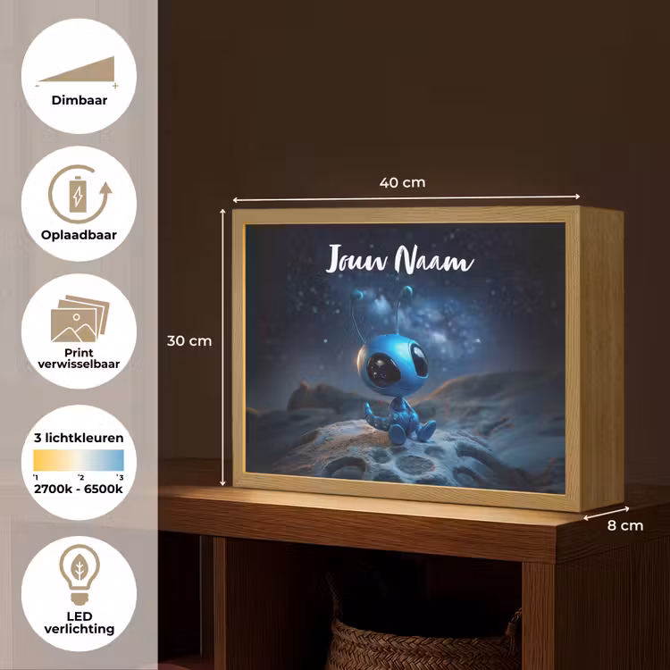 Ruimtewezen - Blauw - Galaxy Light Box met batterij (Wandlamp kind) middel -USP_websiteoverzichtNL