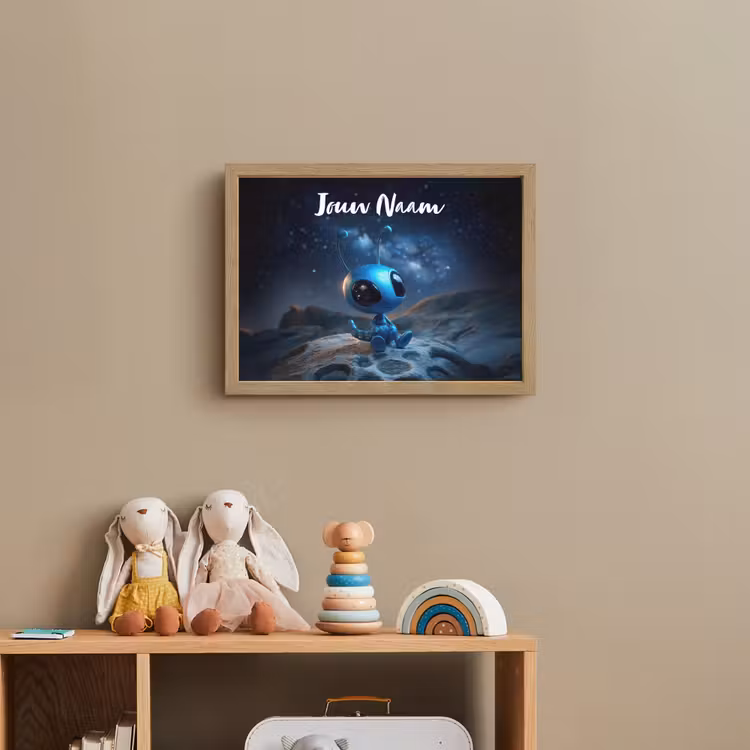 Ruimtewezen - Blauw - Galaxy Light Box met batterij (Wandlamp kind) middel -sfeer2_kind