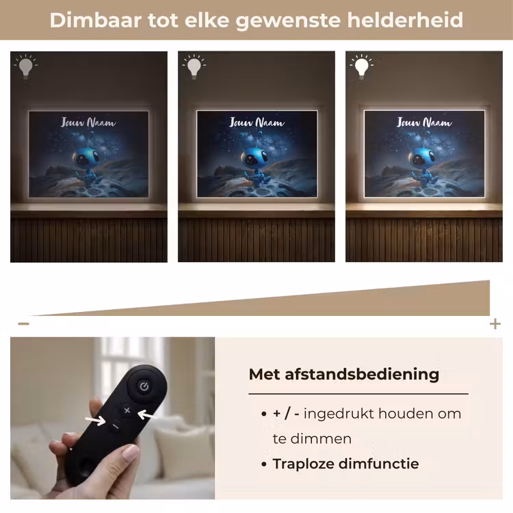 Ruimtewezen - Blauw - Galaxy Light Box met batterij (Wandlamp kind) middel -USP_dimbaarNL