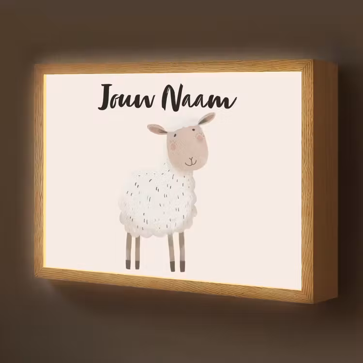 Schaap - Boerderij dier - Dieren Light Box met batterij (Wandlamp kind) middel -z3d_website