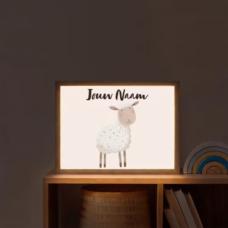 Schaap - Boerderij dier - Dieren Light Box met batterij (Wandlamp kind) middel -sfeer1_kind